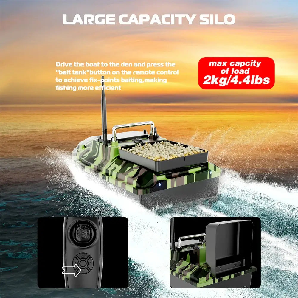 RC Fishing Bait Boat,2KG Load,500M Control, Low Battery ,VX Sportsman Specialty Products