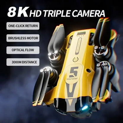 M5 Drone Professional 8K Wide-Angle HD Triple Camera WiFi FPV Sportsman Specialty Products
