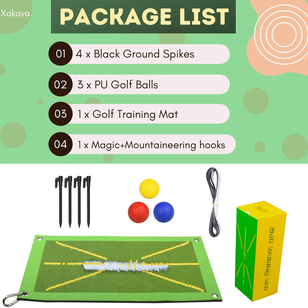 Golf Auxiliary Training Mat for Swing Correction Training