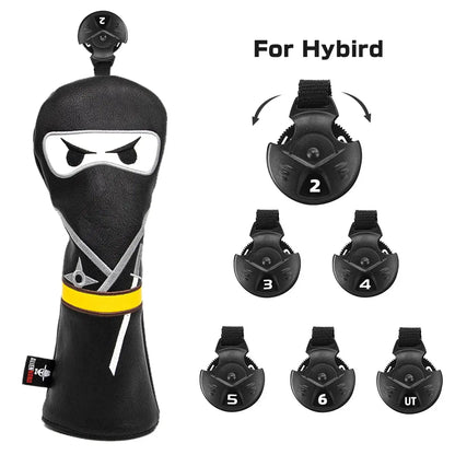 Aliennana Golf Club Headcover Set, Black Ninja Driver Head Cover Sportsman Specialty Products