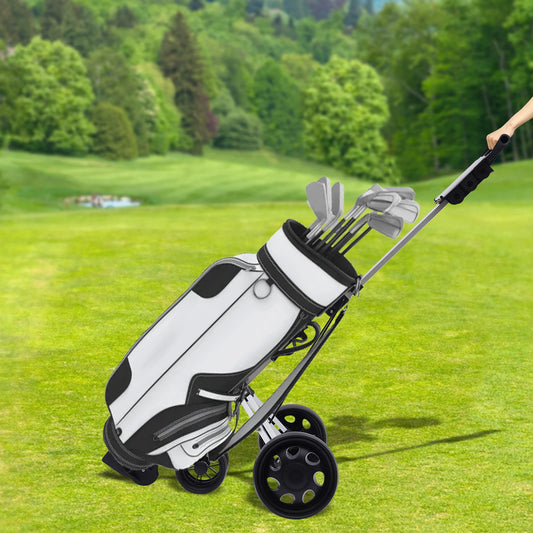 Sportsman Specialty Products 3 Wheel Golf Push Cart Foldable Collapsible Lightweight Pushcart