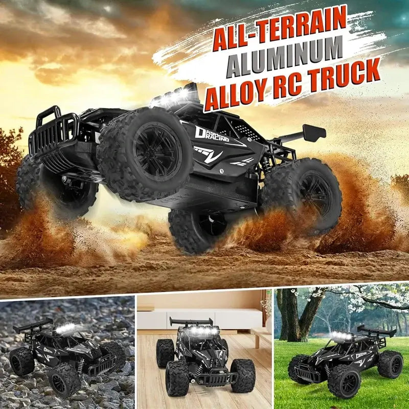 116 RC Car Remote Control Car, all-terrain aluminum alloy truck with powerful tires and modern design.