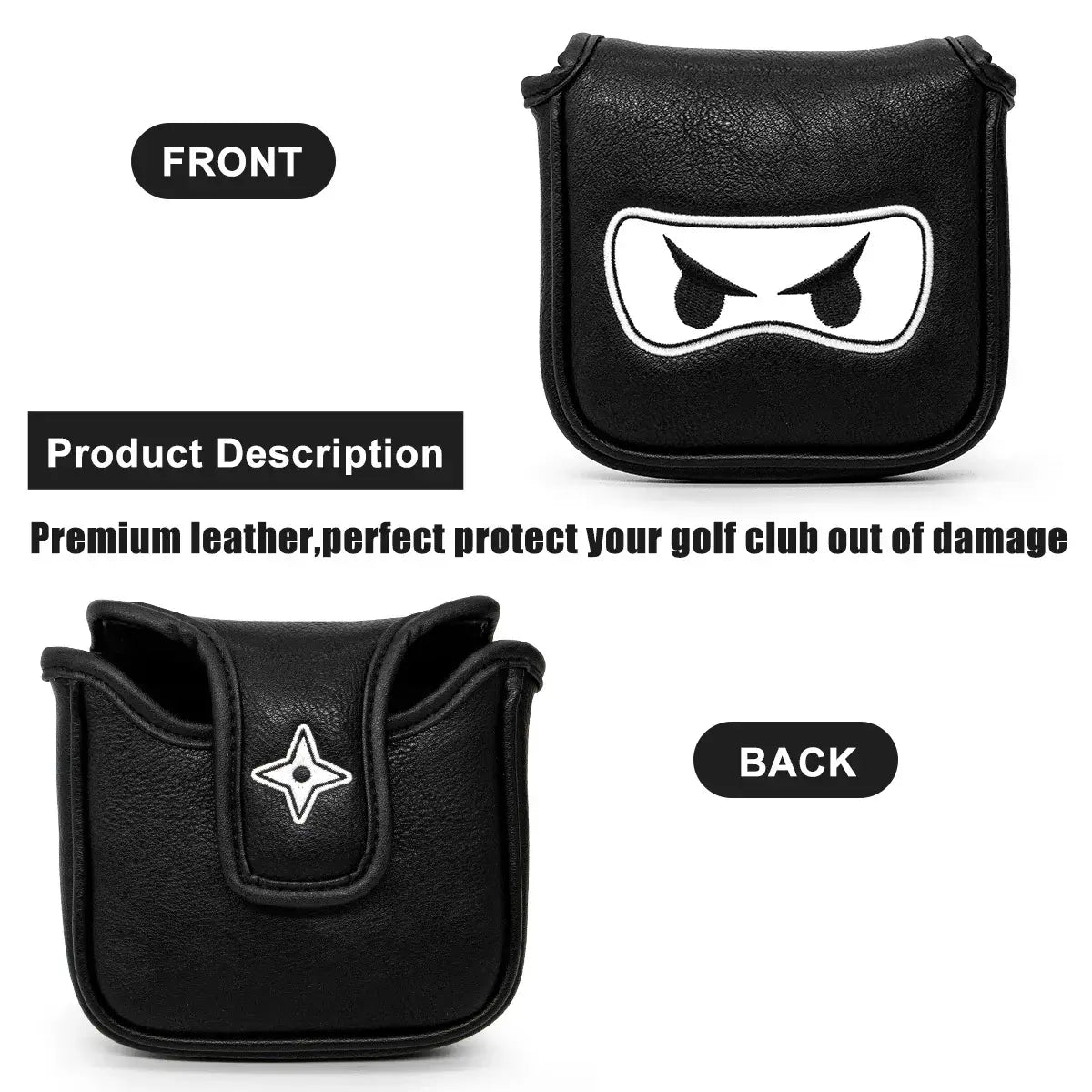 Aliennana Golf Club Headcover Set, Black Ninja Driver Head Cover Sportsman Specialty Products