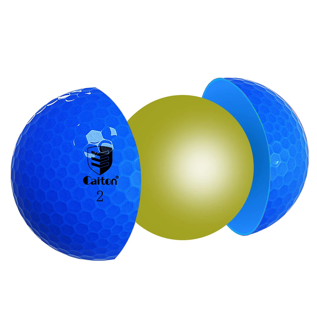 Caiton Blue Golf Balls – 6pcs or 3pcs, Dual-Layer Crystal Finish