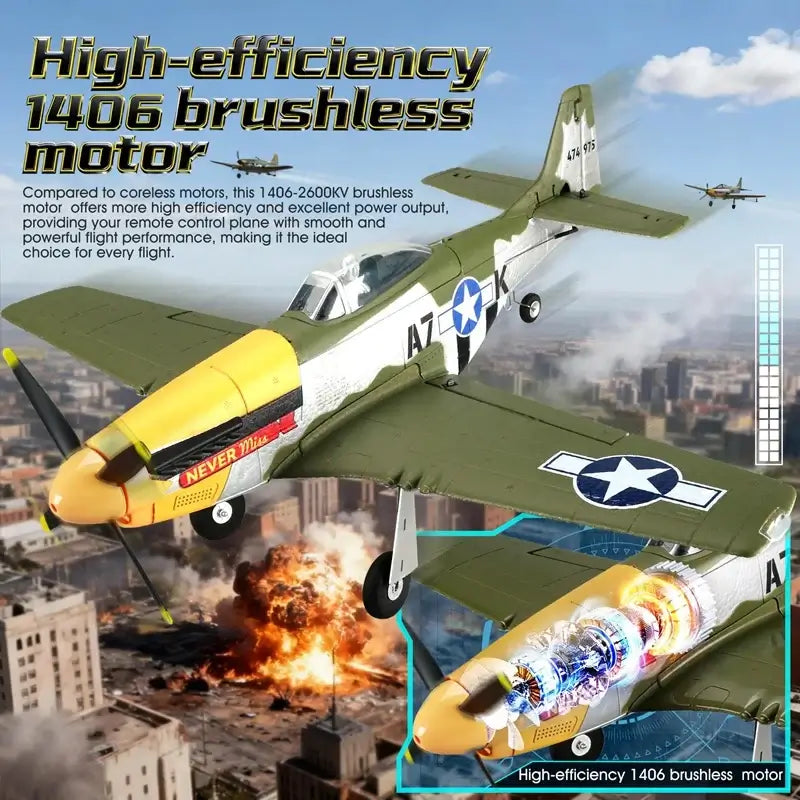  RC Plane P51D Mustang RTF5CH 3D/6G Fixed-Wing Airplane -