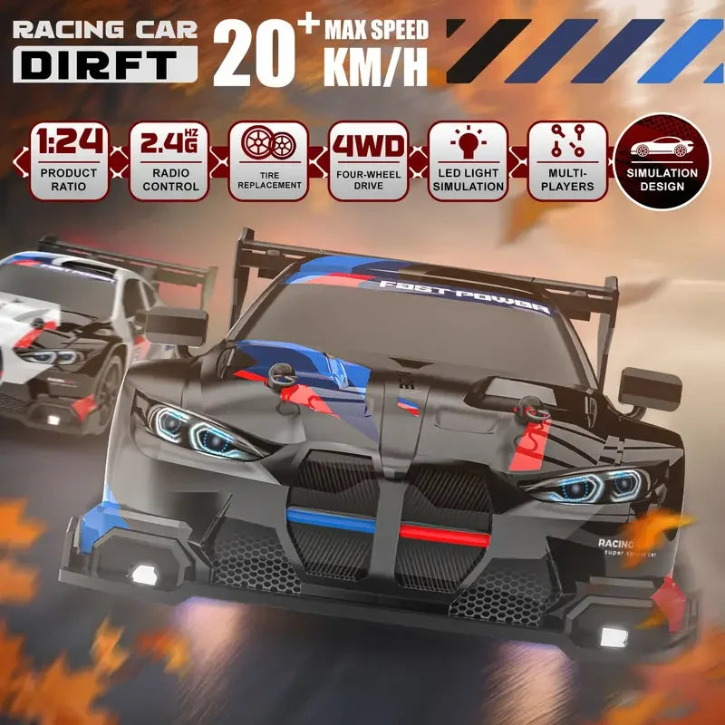 RC drift cars for kids showcasing high-speed performance and advanced features in a thrilling race simulation.