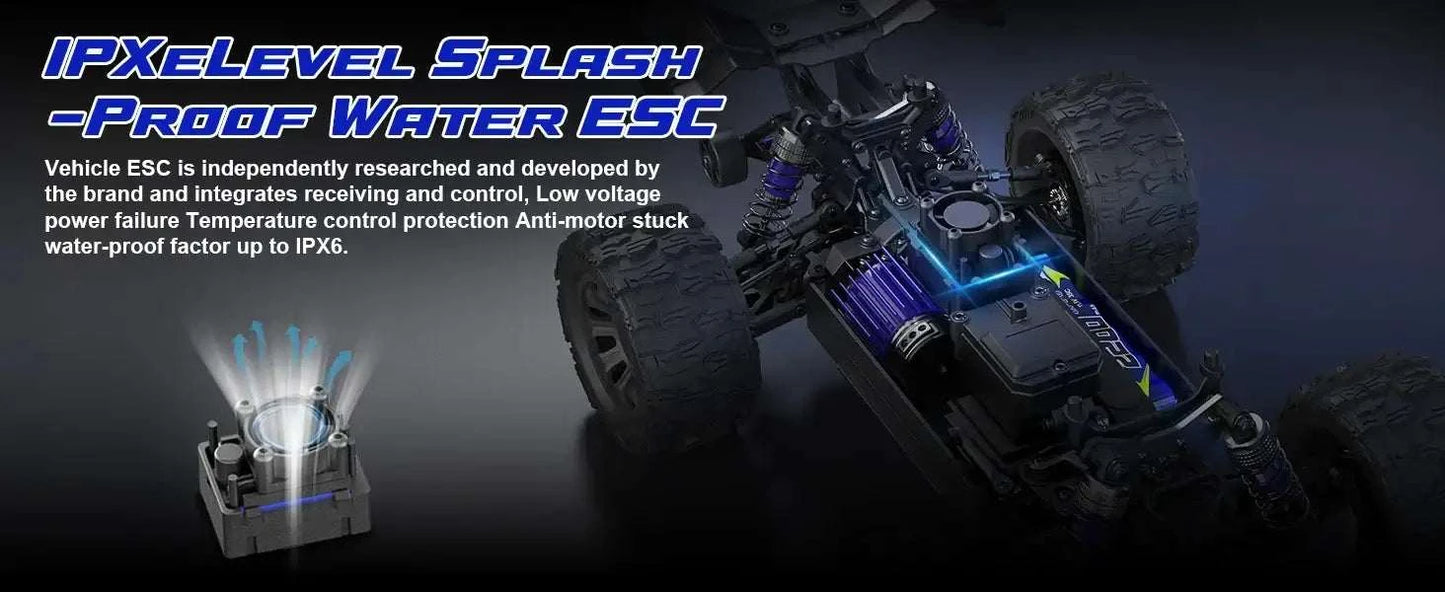 IPXeLevel Splash-Proof Water ESC for Lithium Battery RC Truck, designed for durability and high performance.