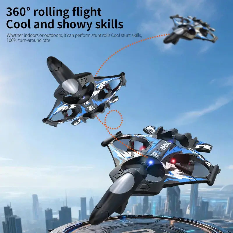 Foam plane 2.4G wifi RC fighter jet stunt rolling LED color light
