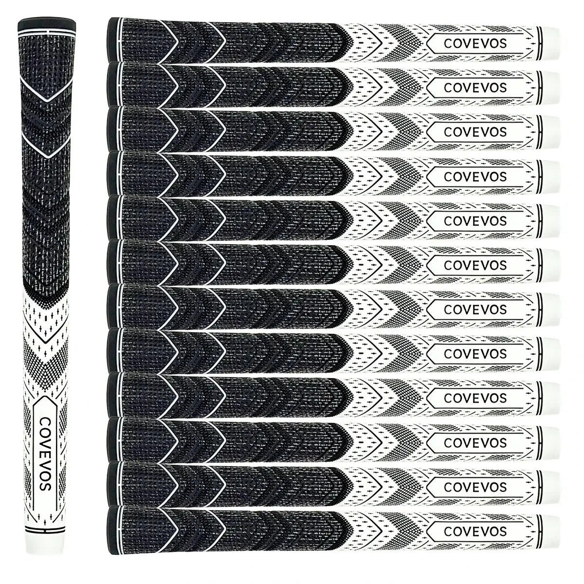   Golf Grips Made of Natural Rubber 13pcs from COVEVOS, featuring sleek black and gray design for better grip.
