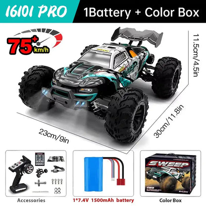 WLtoys 16101 Pro 1:16 75KM/H 4WD RC Car With LED Light Sportsman Specialty Products