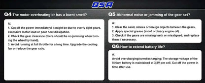 Lithium Battery RC Truck troubleshooting tips for motor overheating, noise, or battery life extension.