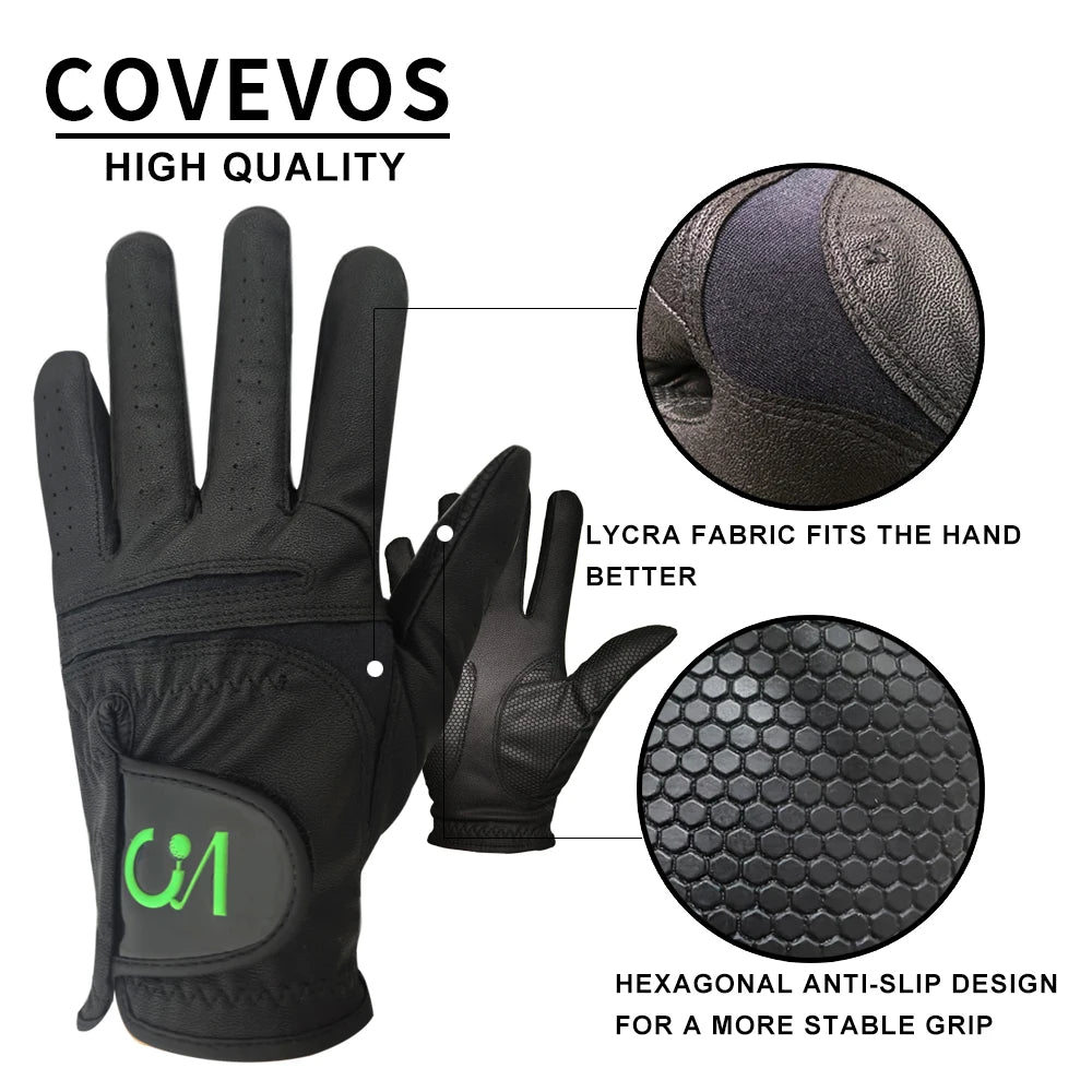 all weather golf gloves high performance gloves in black with anti-slip grip design for stable hold