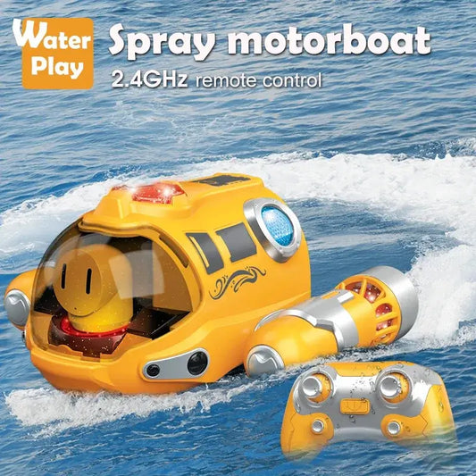 Remote Control Motorboat Waterproof Spray Swimming Pool