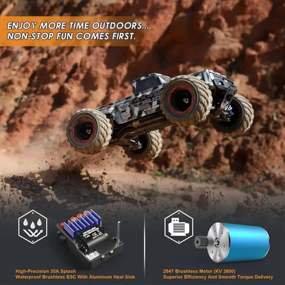1/12 Scale Brushless RC Cars 903A, 4X4 Off-Road RC Monster Truck Sportsman Specialty Products