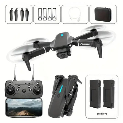 NEW Drone 4K Professinal with accessories including remote, batteries, and carrying case.