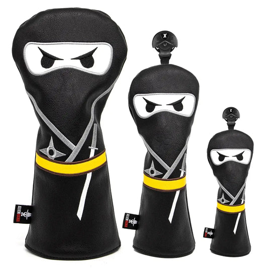 Aliennana Golf Club Headcover Set, Black Ninja Driver Head Cover Sportsman Specialty Products