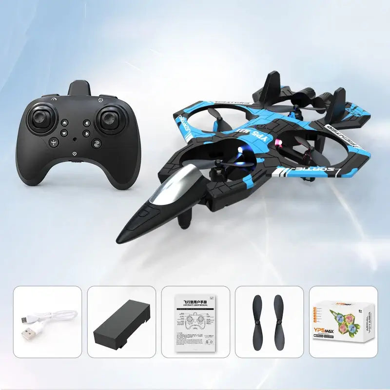 Remote Control Airplane YP3 with controller and accessories on a light background