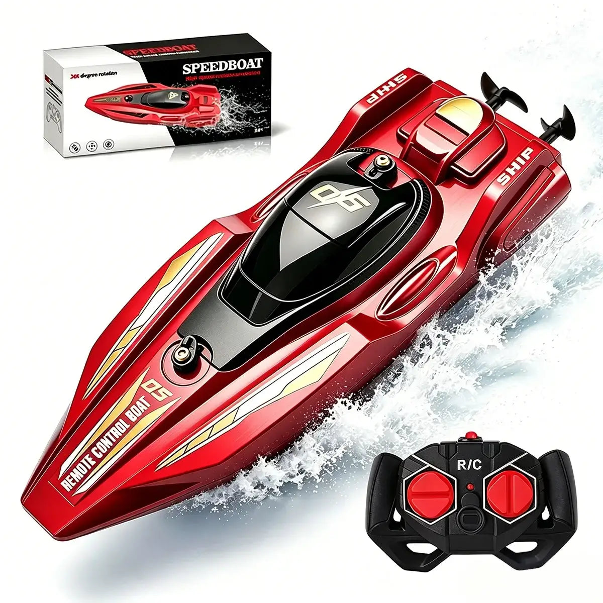 2Pcs RC Speed Boat Set Remote Control Racing Boat Dual Motor