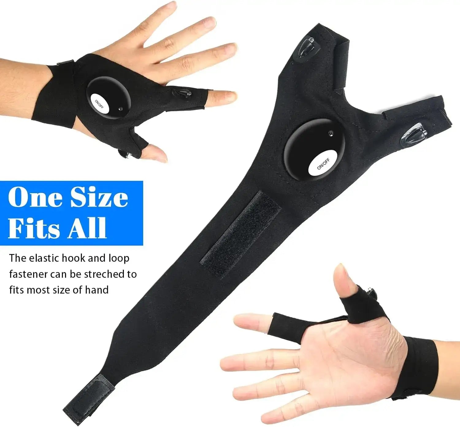 LED Half Finger Glove for Men Women Outdoor Waterproof Night Fishing Sportsman Specialty Products