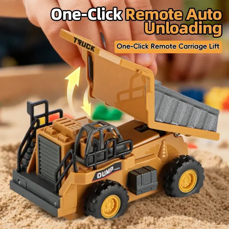 JCMO 1:64 Scale Remote Control Mini Excavator Dump Truck
