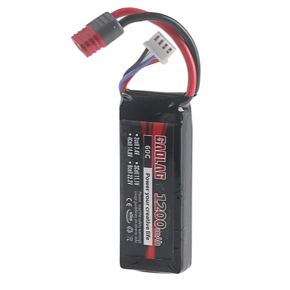 3S 11.1V RC LiPo Battery 1200mAh 60C for high-performance RC cars and FPV drones.