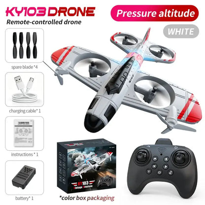 RC Airplane 2.4G Radio Remote Control with controller, battery, and accessories in packaging.