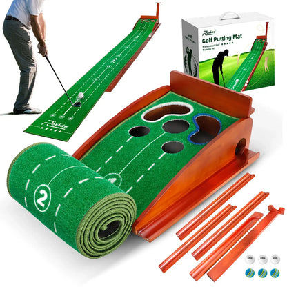 Roykaw Golf Putting Mat, Putting Green for Indoor, Golf Practice Mat Ball Return, Golf Practice Training Aid for Home Sportsman Specialty Products