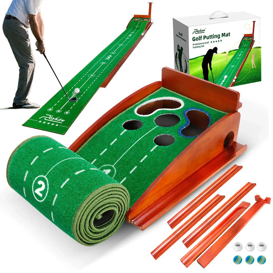 Roykaw Golf Putting Mat, Putting Green for Indoor, Golf Practice Mat Ball Return, Golf Practice Training Aid for Home Sportsman Specialty Products