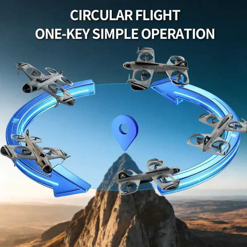 RC Airplane 2.4G Radio Remote Control demonstrating circular flight with one-key simple operation.