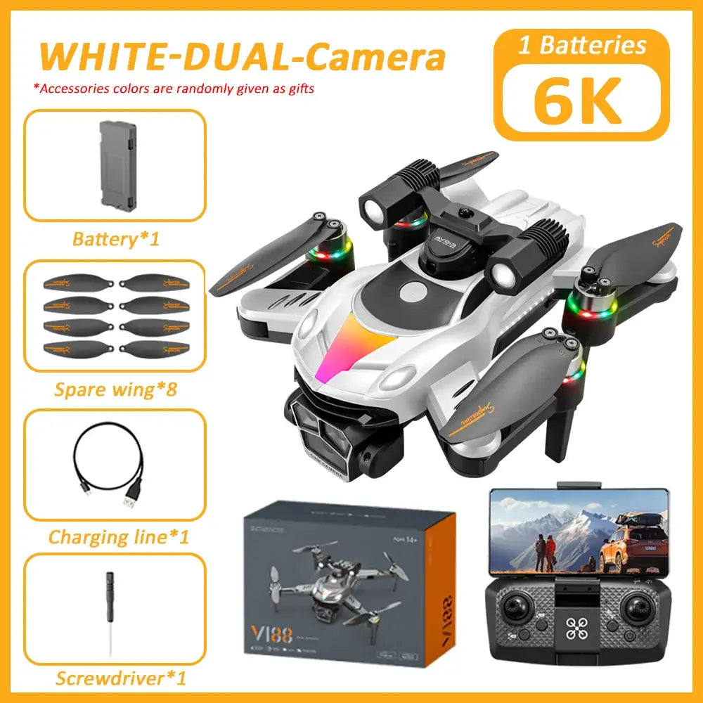 KBDFA V188 Drone 8K HD Aerial Professional Dual Cameras Optical Sportsman Specialty Products