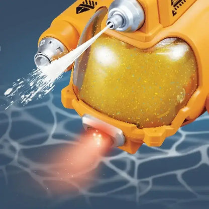 Rc Submarine Boat with Water Gun Remote Control Boats spraying water in the water.