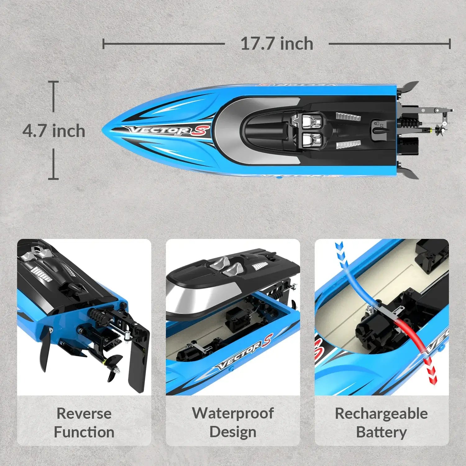 VOLANTEXRC RC Boat Racing High Speed Boat Control 2.4GHZ 48kmhExperience high-performance RC boating with the VOLANTEXRC Racing Boat, engineered for speed enthusiasts and competitive pilots. This 2.4GHz remote-controlled vessel delivers impressive 48 km/h
