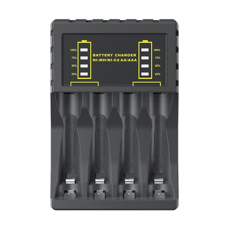 AA/AAA Battery Charger 4 Slots Intelligent LED Display