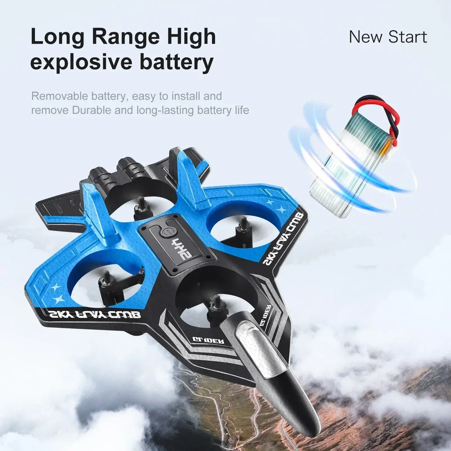 YP3 foam aircraft drone showcasing long-range battery features, designed for durability and extended flight.