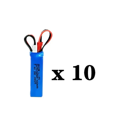 RC Car Battery 7.4V 400mAh pack with JST plug for remote control vehicles.