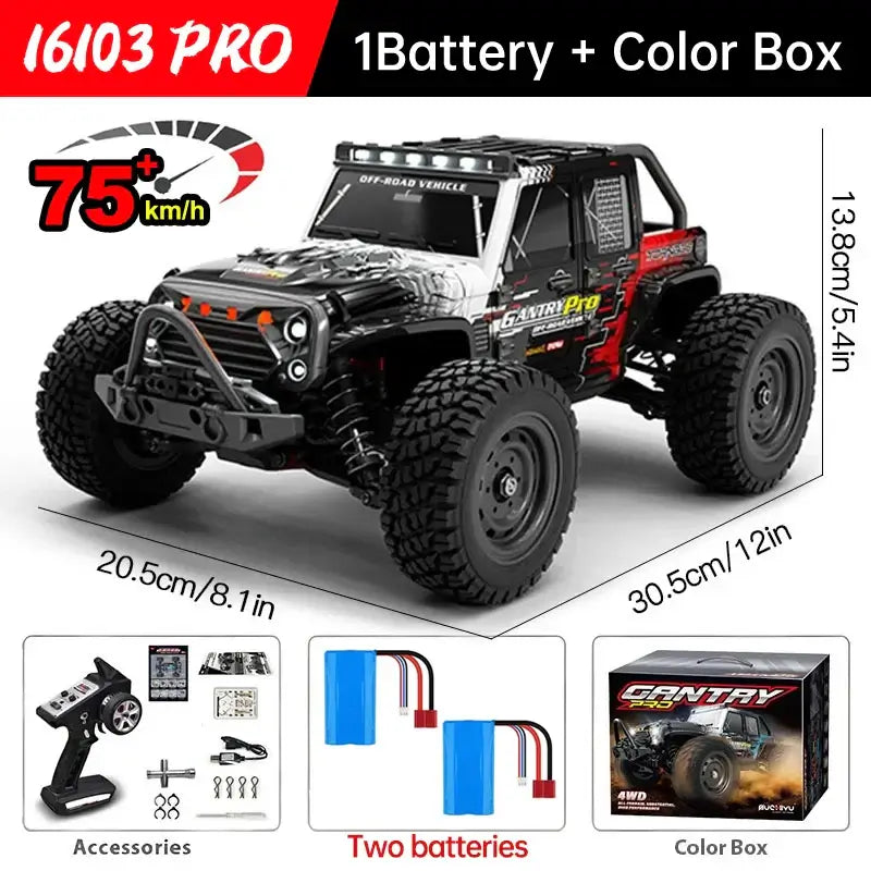 WLtoys 16101 Pro 1:16 75KM/H 4WD RC Car With LED Light Sportsman Specialty Products