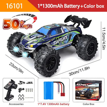 1:16 70KM/H Or 50KM/H 4WD RC Car With LED Remote Control Cars Sportsman Specialty Products
