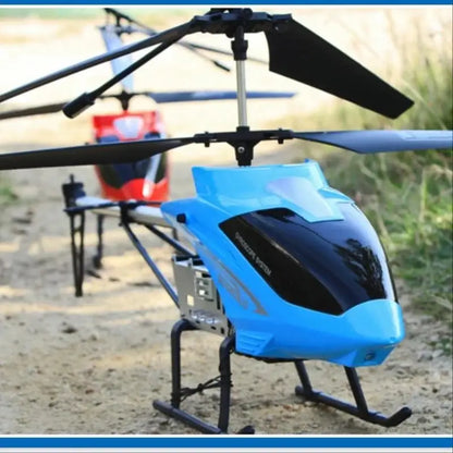 RC Helicopter 80cm Extra Large in blue, showcasing its robust design for outdoor flying adventures.
