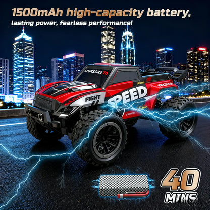 four wheel drive remote control truck featuring a powerful 1500mAh battery for unstoppable off-road adventures.
