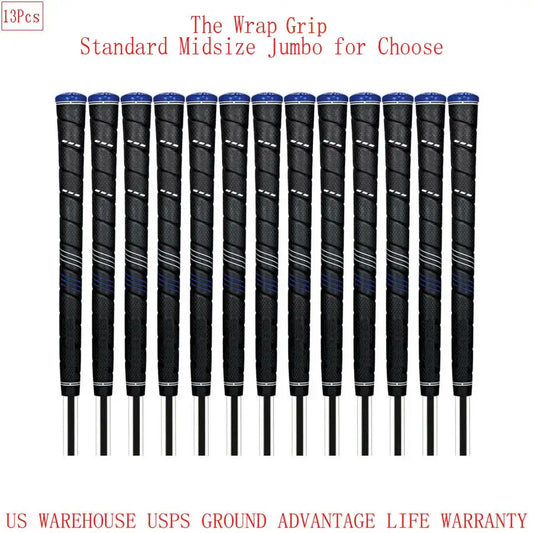 13x Wrap Grip Golf Club Grip Golf Grip Tacky Feel Standard Midsize JumboSPECIFICATIONS Brand Name: NONE CN: Guangdong High-concerned chemical: None Material: Rubber Origin: Mainland China 13x Wrap Grip Golf Club Grip Golf Grip Tacky Feel Standard Midsize