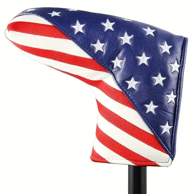 Patriotic Golf Club Head Cover Set - Protect Your Clubs featuring American flag design with stars and stripes.