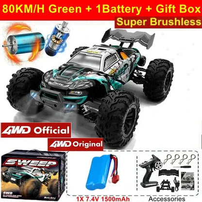 4WD 1:16 80KM/H Super Brushless 50KM/H Brushed RC Car Sportsman Specialty Products