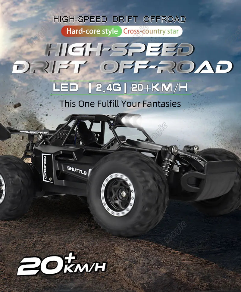 RC Car 2.4Gh Model With LED Lights 2WD High Speed