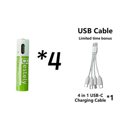 Rscrola AAA Rechargeable Battery 6800mAh with USB charging and 2000+ cycles for home energy use.
