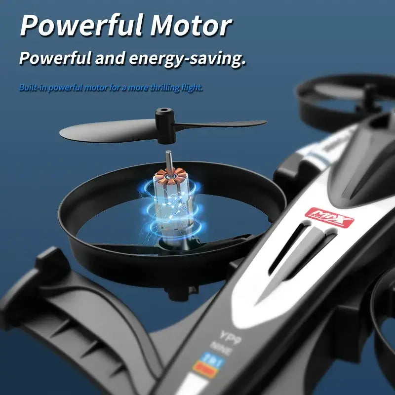 Powerful motor feature of RC Flying Drift Cars Professional quadcopter for enhanced performance and energy-saving.