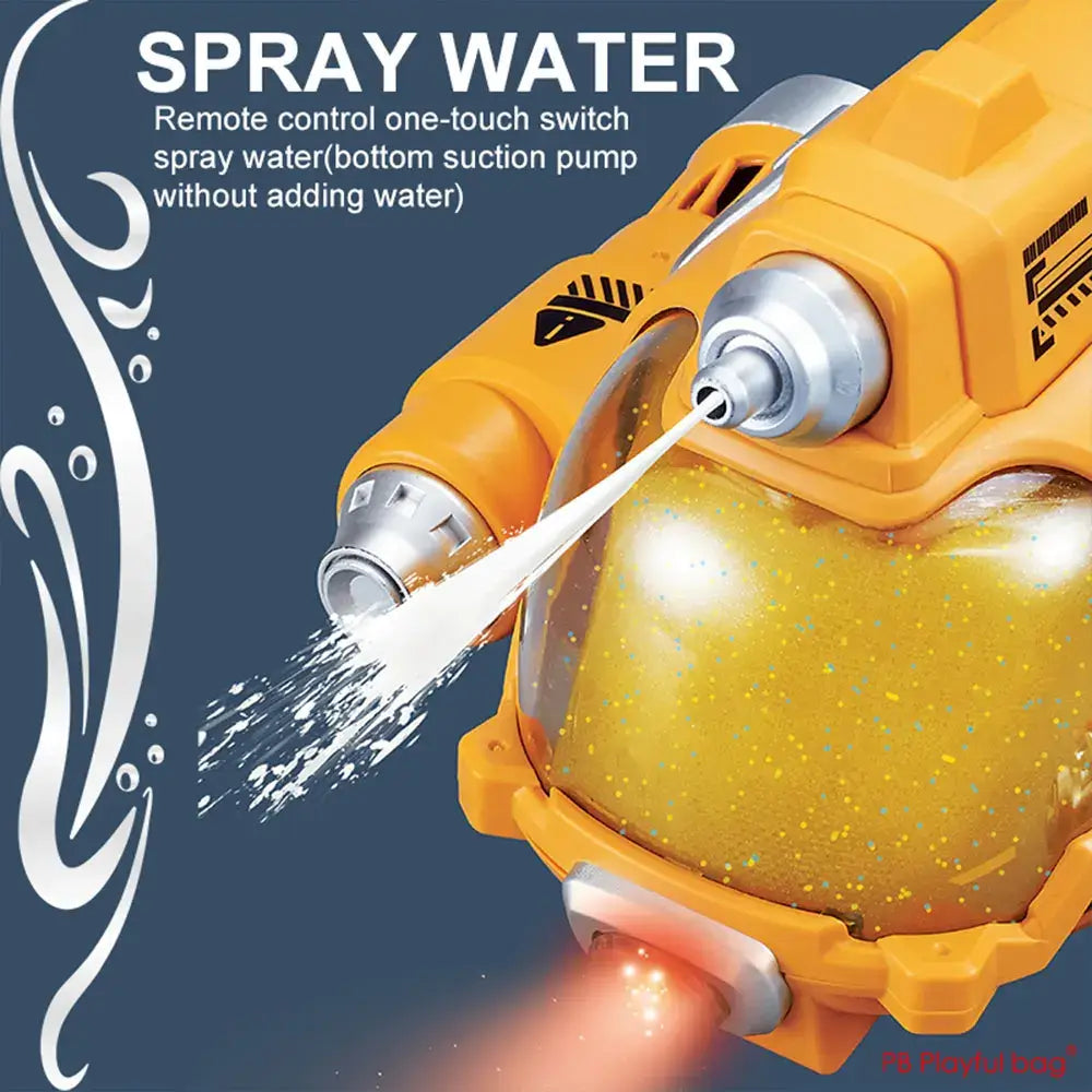 Remote control spray water feature of the RC Electric Shooting Boat for exciting water play.