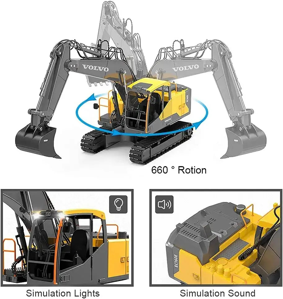 double e e568 rc excavator 1/16 17CH Crawler 3in1 Truck Alloy Digger