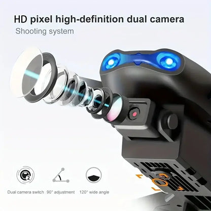 Drone With Dual Camera 2025 showing HD pixel high-definition dual camera shooting system.