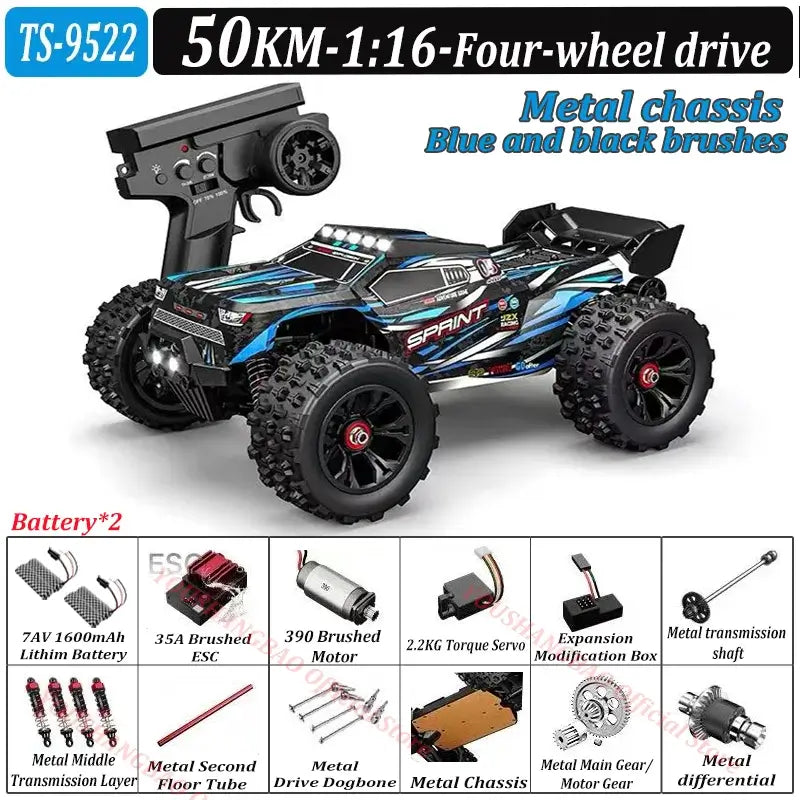 RC Car 80 Kilometers or 50 Kilometers Per Hour with metal chassis and four-wheel drive features.