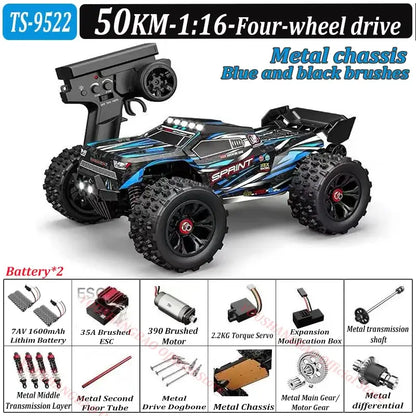 RC Car 80 Kilometers or 50 Kilometers Per Hour with metal chassis and four-wheel drive features.